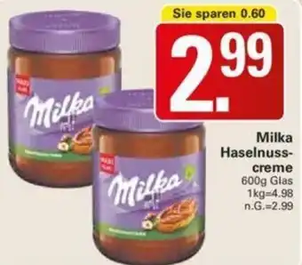 WEZ Milka Haselnusscreme 600 g Glas Angebot