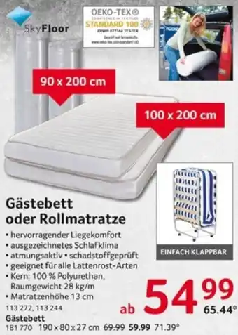 Selgros Gästebett oder Rollmatratze Angebot