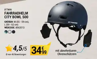 Decathlon B'Twin Fahrradhelm City Bowl 500 Angebot