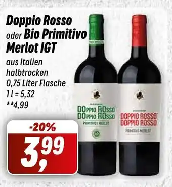 Simmel Doppio Rosso o. Bio Primitivo Merlot IGT 750ml Angebot