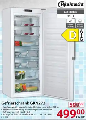 Selgros Bauknecht Gefrierschrank GKN272 Angebot