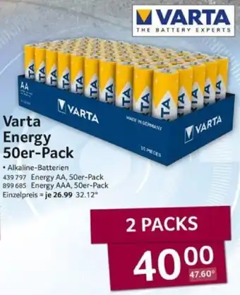 Selgros Varta Energy 50er Pack Angebot