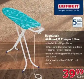 Selgros Leifheit Bügeltisch Air Board M Compact Plus Angebot