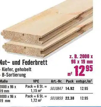 Hornbach Nut- und federbrett Angebot