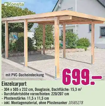 Hornbach Einzelcarport konsta Angebot