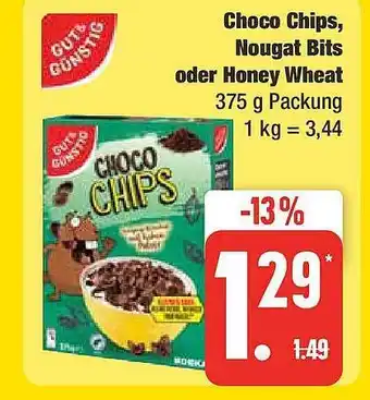 Edeka Gut & günstig choco chips, nougat bits oder honey wheat Angebot