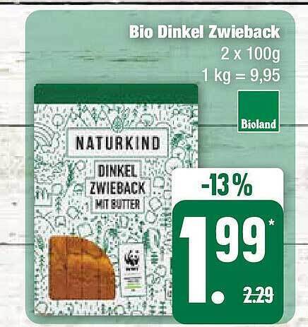 Bio dinkel zwieback Angebot bei Edeka
