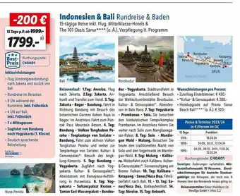 Lidl Reisen Indonesien & bali rundreise & baden Angebot