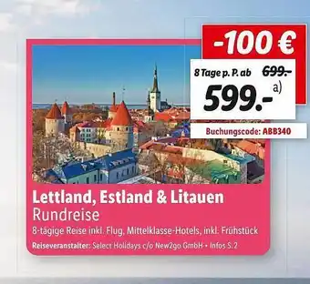 Lidl Reisen Lettland, estland & litauen rundreise Angebot