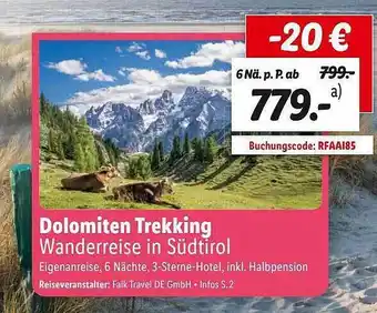 Lidl Reisen Dolomiten trekking wanderreise in südtirol Angebot