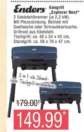 Marktkauf Enders gasgrill „explorer next“ Angebot