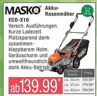 Marktkauf Masko akku-rasenmäher eco-x10 Angebot