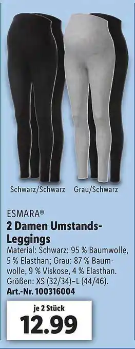 Lidl 2 Damen Umstands Leggings Angebot