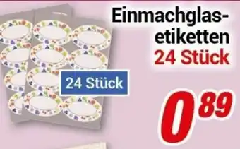 CENTERSHOP Einmachglasetiketten Angebot