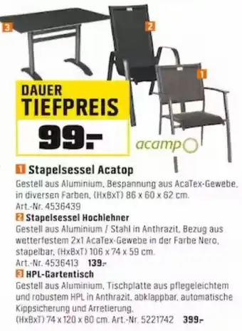 OBI Acamp Stapelsessel Acatop Angebot