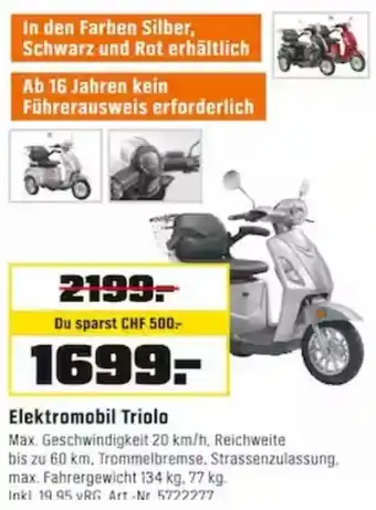 OBI Elektromobil Triolo Angebot