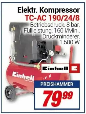 CENTERSHOP Einhell Elektr. Kompressor TC-AC 190/24/8 Angebot