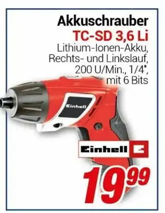 CENTERSHOP Einhell Akkuschrauber ,,TC-SD 3,6 Li" Angebot