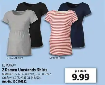 Lidl 2 Damen Umstands Shirts Angebot