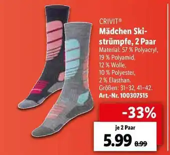 Lidl Mädchen Ski-strümpfe,2 Paar Angebot