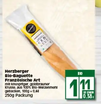 Elli Markt Herzberger Bio Baguette Französische  Art 250g Angebot