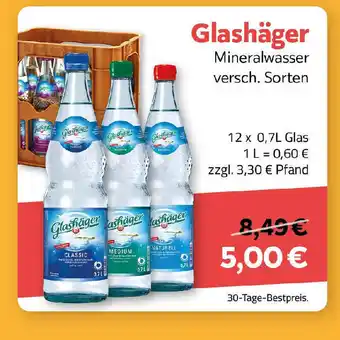 Durst Glashager Mineralwasser 12*700ml Angebot