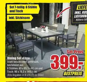 B1 Discount Baumarkt Dining set „lisa“ Angebot