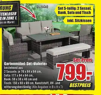 B1 Discount Baumarkt Gartenmöbel-set „valerie“ Angebot