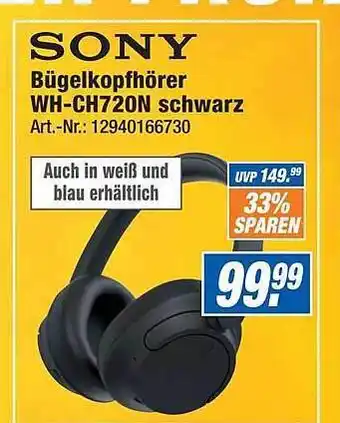 Expert Technomarkt Sony bügelkopfhörer wh-ch720n schwarz Angebot