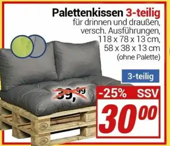 CENTERSHOP Palettenkissen 3-teilig Angebot