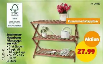 PENNY Zusammenklappbares pflanzregal aus holz Angebot