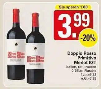 WEZ Doppio rosso primitivo merlot igt Angebot