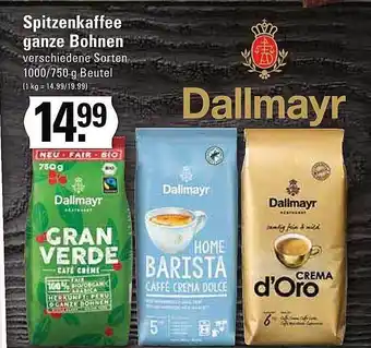 Meyer's Frischemarkt Spitzenkaffee ganze bohnen dallmayr Angebot