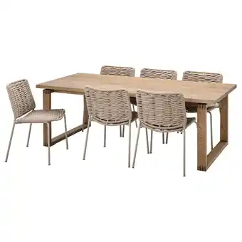 IKEA Mörbylånga / tegelön tisch und 6 stühle eichenfurnier/beige beige Angebot
