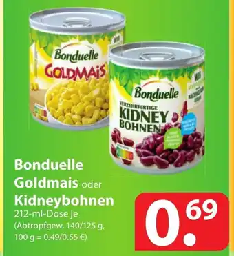 Famila Nord Ost Bonduelle Goldmais oder Kidneybohnen 212ml Angebot