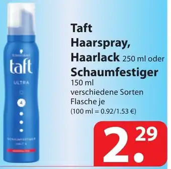 Famila Nord Ost Taft Haarspray, Haarlack 250ml oder Schaumfestiger 150ml Angebot