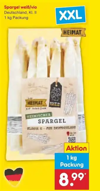 Netto Marken-Discount Heimat Spargel weiB/vio 1 kg Angebot