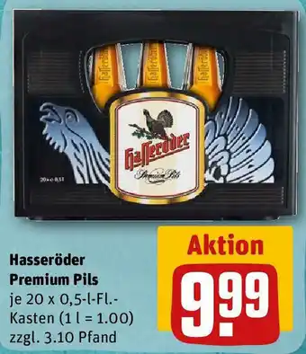 REWE Hasseröder Premium Pils 20x0,5 L Fl./Kasten Angebot