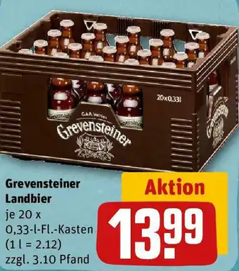 REWE Grevensteiner Landbier 20 x 0,33 L-Fl. Kasten Angebot