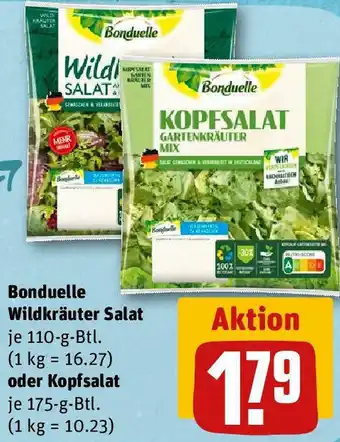 REWE Bonduelle Wildkräuter Salat 110 g oder Kopfsalat 175 g Btl. Angebot