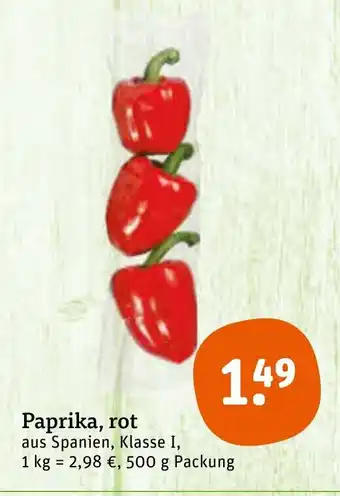 tegut Paprika rot 500g Angebot