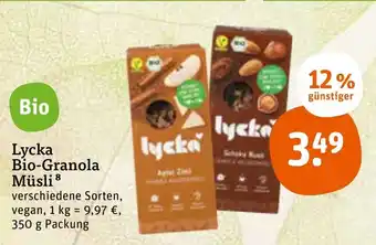 tegut Lycka Bio Granola Müsli 350g Angebot