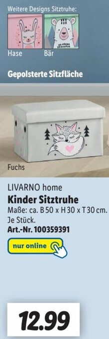 Lidl Livarno Home Kinder Sitztruhe Angebot