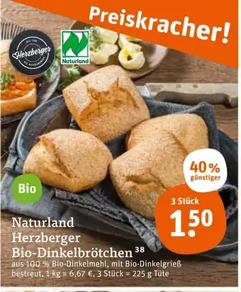 tegut Naturland Herzberger Bio Dinkelbrötchen Angebot