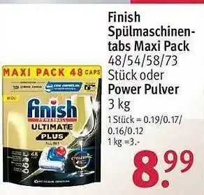 Rossmann Finish spülmaschinen tabs maxi pack Angebot