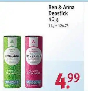 Rossmann Ben & anna deostick Angebot