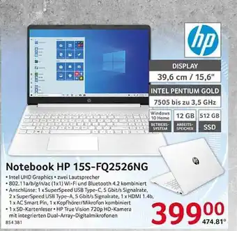 Selgros Notebook hp 15s-fq2526ng Angebot