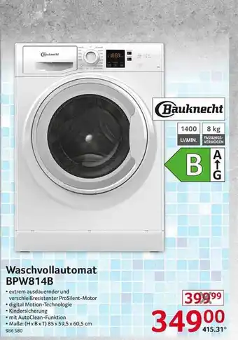 Selgros Bauknecht waschvollautomat bpw814b Angebot