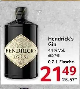 Selgros Hendrick's gin Angebot