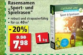 Thomas Philipps Grüner jan rasensamen „sport- und spielrasen“ Angebot